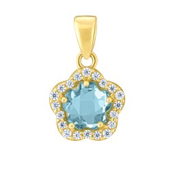 Silvego Zlatý přívěsek Iria ze žlutého zlata s přírodním Swiss Blue topazem a Brilliance Zirconia - FNN22616PGYSBT