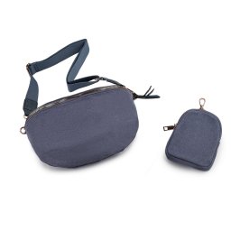Kabelka crossbody s pouzdrem semišová 24x16 cm, barva 15 modrá jeans