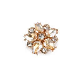 Ozdoba na knoflík s broušenými kamínky, barva 4 colorado topaz zlatá