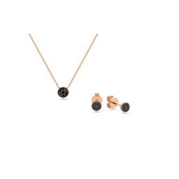 Minimalistická souprava z růžového zlata s černými diamanty Ziva IZBR908RBS