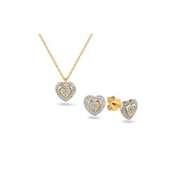Zlatá briliantová souprava srdce IZBR966YS