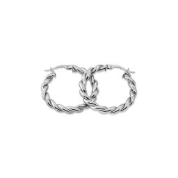 Lesklé točené náušnice kruhy 2,5 cm z bílého zlata, 14K IZ28873VA