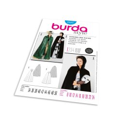 Střih Burda 2521 - Benátská noc, plášť, pelerína, kápě, Fantom