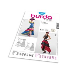 Střih Burda 2486 - Tanečnice, flamenco, samba, Španělka