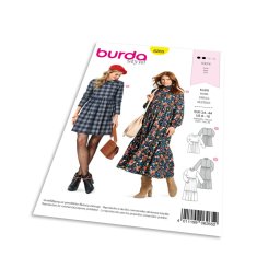 Střih Burda 6265 - Šaty s límečkem, rolákové šaty, flanelové šaty