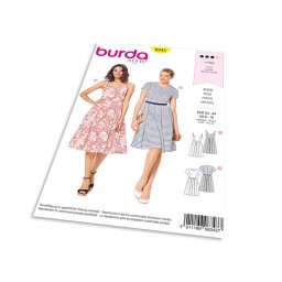 Střih Burda 6343 - Letní šaty, áčkové šaty, šaty s kolovou sukní