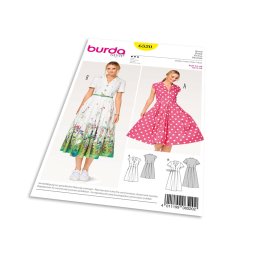 Střih Burda 6520 - Košilové šaty, letní šaty, retro šaty