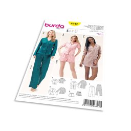Střih Burda 6742 - Dámské pyžamo, noční košile
