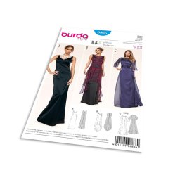 Střih Burda 6866 - Dlouhé plesové šaty