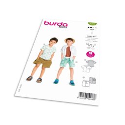 Střih Burda 9285 - Dětská košile, kraťasy