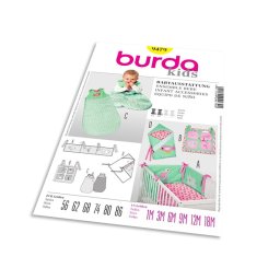 Střih Burda 9479 - Polstrování do postýlky, kapsář, spací pytel, zavinovačka