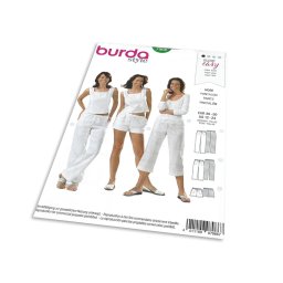 Střih Burda 7966 - Dámské kalhoty a šortky