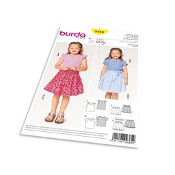 Střih Burda 9364 - Dětské jednoduché tílko, tričko, sukně