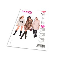 Střih Burda 6055 - Volné šaty, pohodlné šaty
