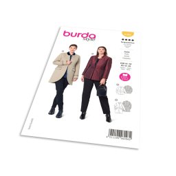 Střih Burda 6096 - Sako peplum pro plnoštíhlé dlouhé sako