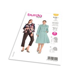 Střih Burda 6092 - Áčkový kabát, krátký kabát