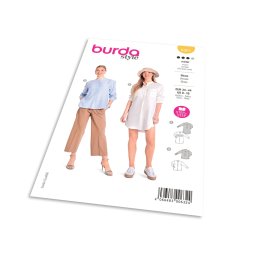 Střih Burda 6001 - Košile, dlouhá košile