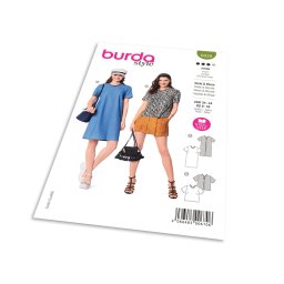 Střih Burda 6039 - Rovné šaty se skladem na zádech, halenka