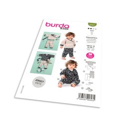 Střih Burda 9257 - Zavinovací tričko, tepláčky, čelenka a capáčky