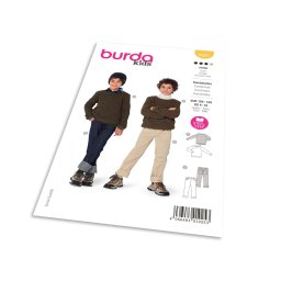 Střih Burda 9251 - Chlapecká mikina a džínové kalhoty, manšestrové kalhoty