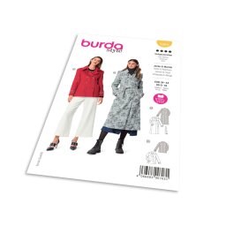 Střih Burda 5984 - Dvouřadý kabát s páskem, trenčkot, dvouřadé sako