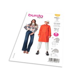 Střih Burda 5992 - Dvouřadý kabát, podzimní kabát, sako