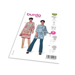 Střih Burda 5950 - Halenkové šaty s páskem, tunika, tričkové šaty