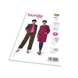 Střih Burda 5951 - Lehký kabát, semišový kabát, krátké sako