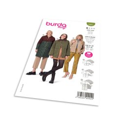 Střih Burda 5941 - Bunda, dlouhá bunda, manšestrová bunda