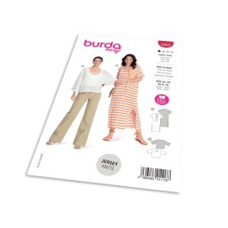 Střih Burda 5893 - Volné šaty, tričkové šaty, tričko