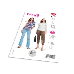 Střih Burda 5900 - Zavinovací tričko, tričko na jedno rameno