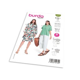 Střih Burda 5918 - Volné košilové šaty, košile