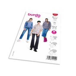 Střih Burda 5856 - Halenka s volánovým lemem