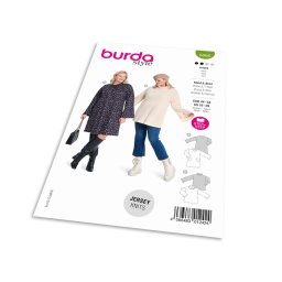 Střih Burda 5866 - Tričkové šaty, dlouhé tričko s rolákem
