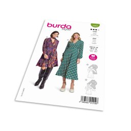 Střih Burda 5885 - Šaty s rozšířenou sukní