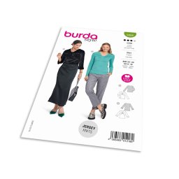 Střih Burda 5886 - Tričko s dlouhým rukávem a překřížením
