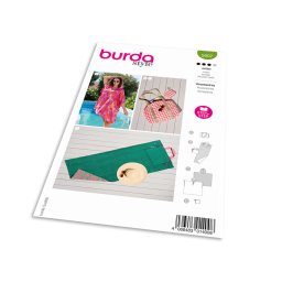 Střih Burda 5807 - Plážové pončo, skládací podložka, plážová taška, taštička