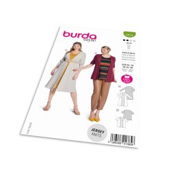 Střih Burda 5818 - Tričkové šaty, tričko, kardigan, kabátek, twin-set