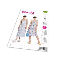 Střih Burda 5821 - Empírové šaty na ramínka, maxi šaty