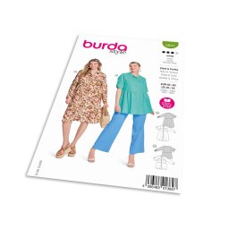 Střih Burda 5841 - Košilové šaty, tunika