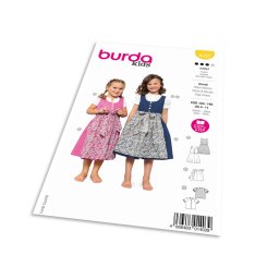 Střih Burda 9230 - Krojové šaty pro dívky, folklórní halenka, zástěrka