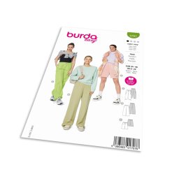 Střih Burda 5761 - Kalhoty s gumou v pase, parašutistické kalhoty, cargo kalhoty, šortky