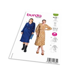 Střih Burda 5777 - Šaty s rozšířenou sukní, midi šaty, koktejlové šaty