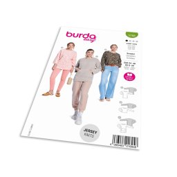 Střih Burda 5788 - Volná mikina, dlouhá mikina, krátká mikina