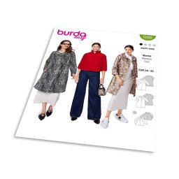 Střih Burda 5688 - Retro kabát, áčkový kabát, krátký kabátek