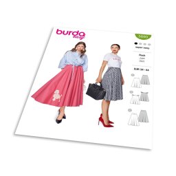 Střih Burda 5690 - Široká sukně, kolová sukně, dlouhá sukně