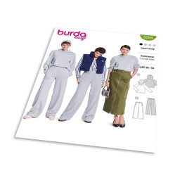 Střih Burda 5694 - Mikina s kapucí, teplákové kalhoty s gumou v pase