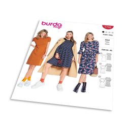 Střih Burda 5708 - Šaty s rozšířenou sukní, pouzdrové šaty, denní šaty