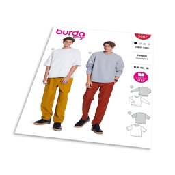Střih Burda 5682 - Pánská mikina, pánské splývavé tričko