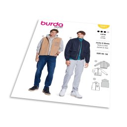 Střih Burda 5681 - Pánská bunda bluzón na zip, vesta